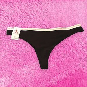 Calvin Klein Logo Black Thong